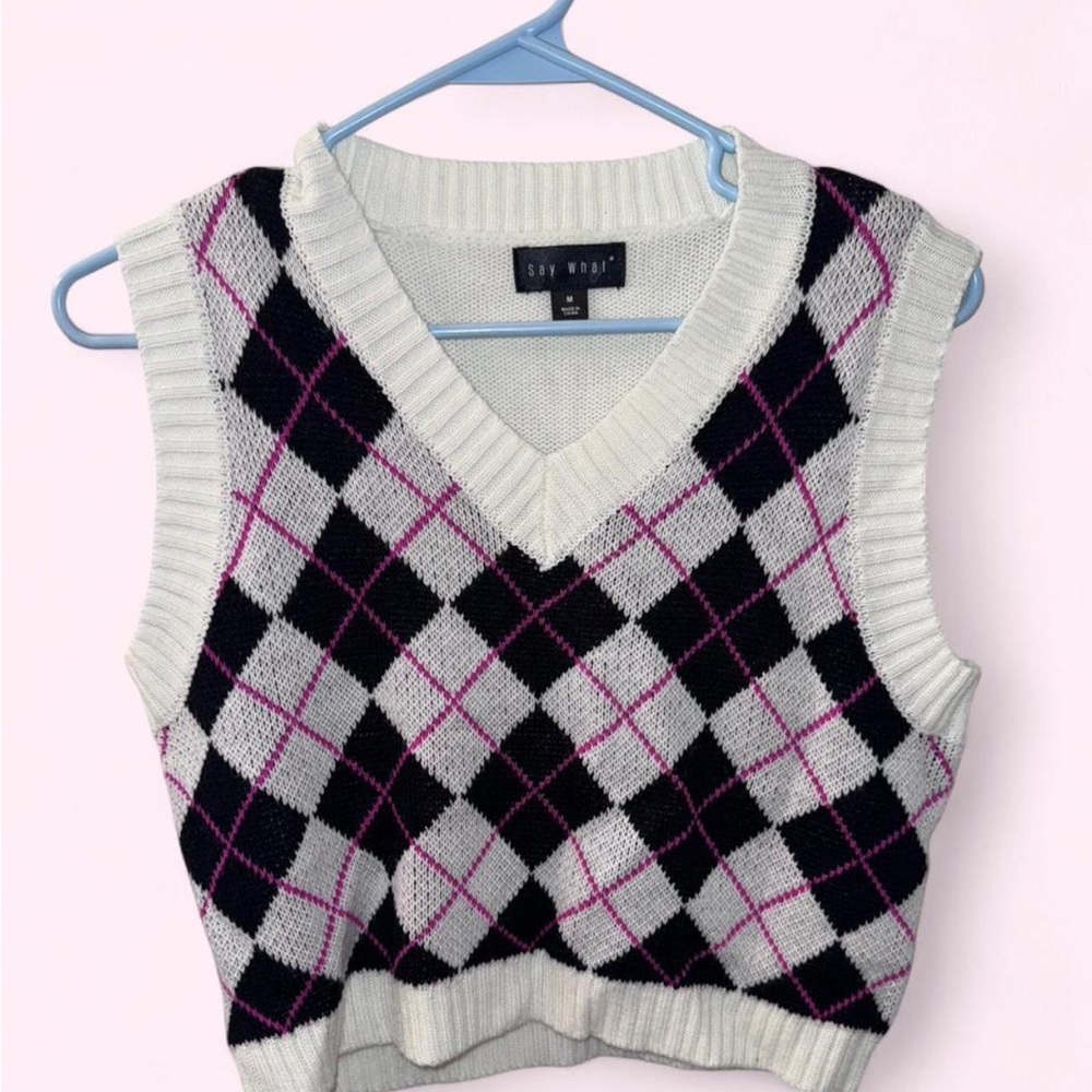 Argyle V-Neck Sweater Vest